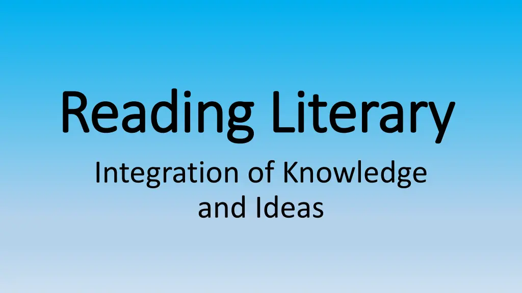 reading literary reading literary integration