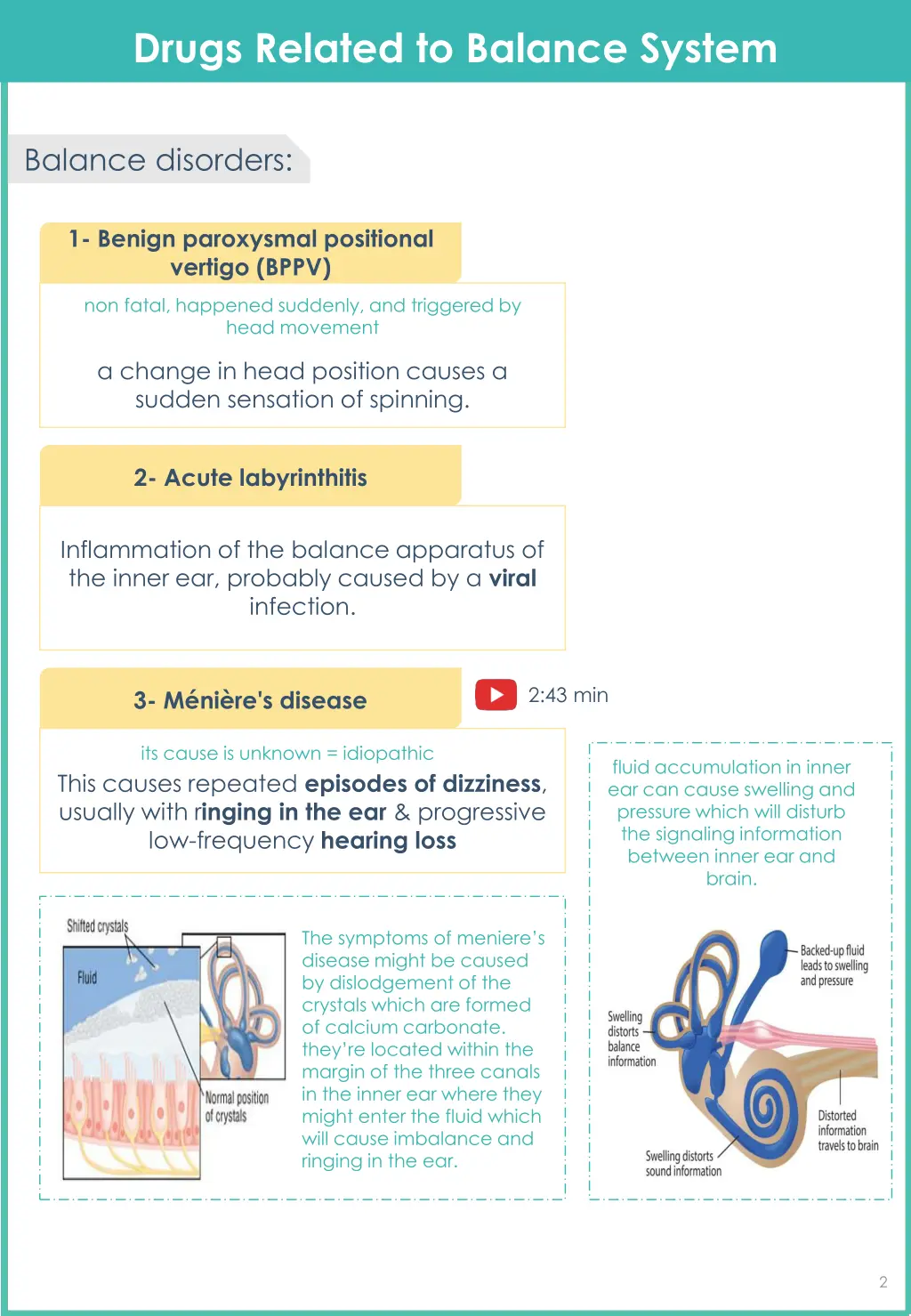 drugs related to balance system 2