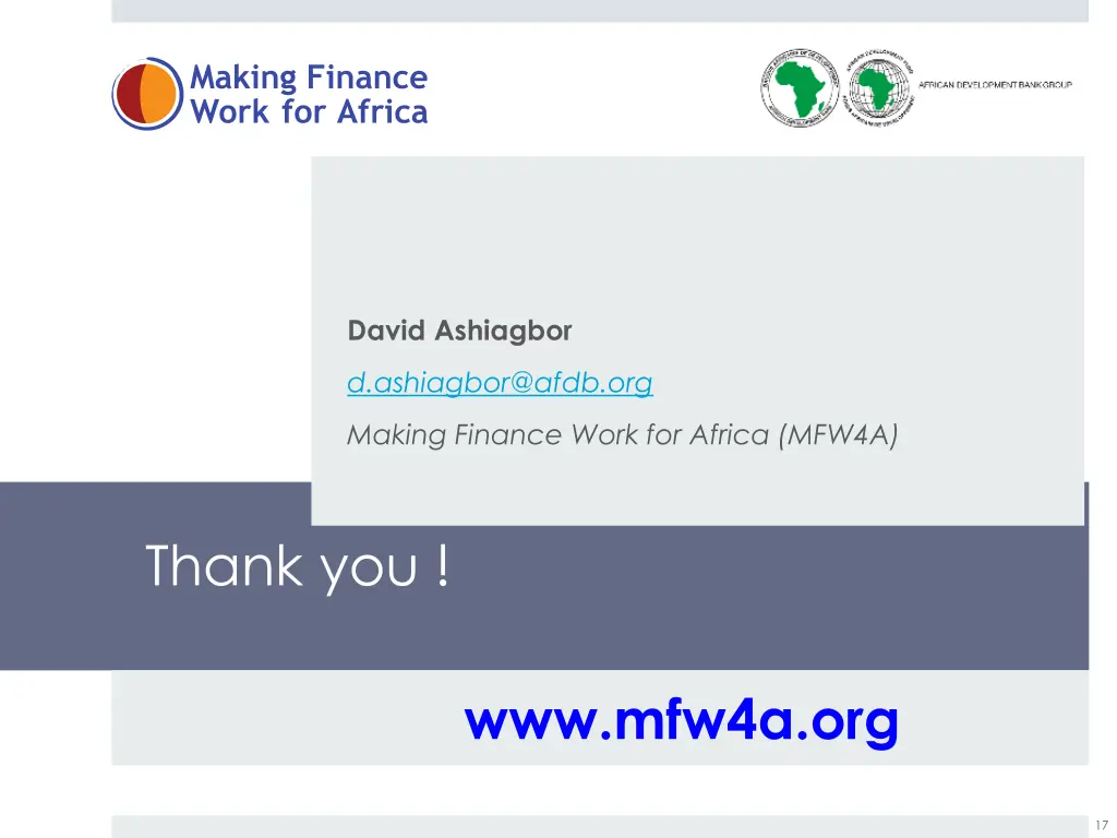 making finance work for africa 1