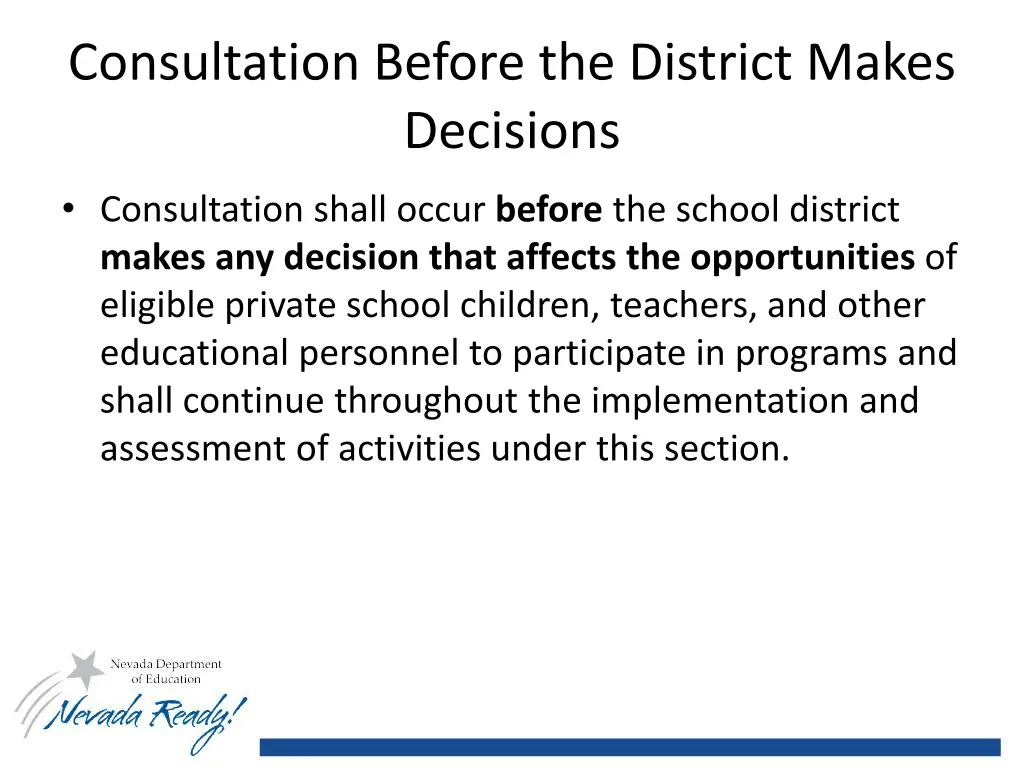 consultation before the district makes decisions