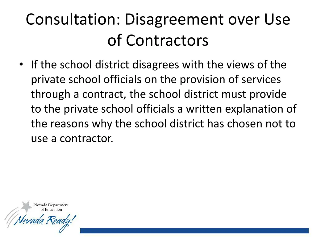 consultation disagreement over use of contractors