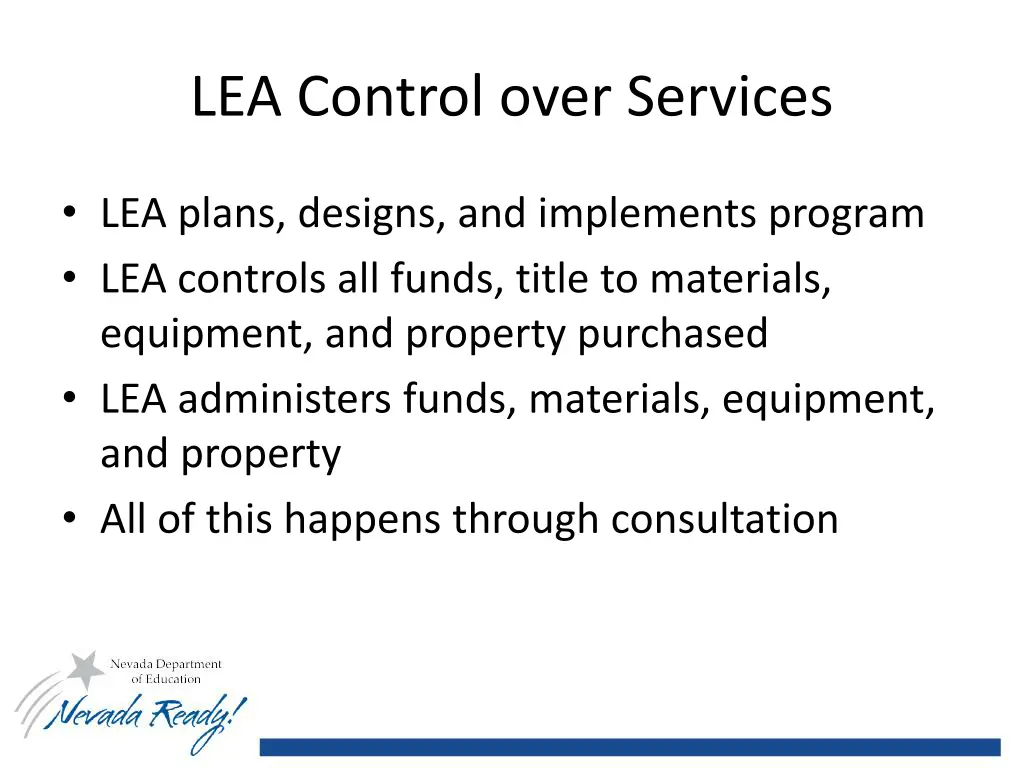 lea control over services