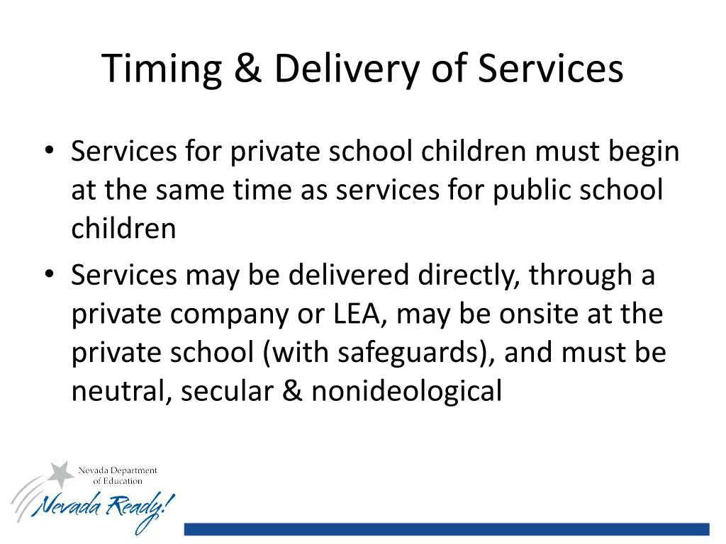 timing delivery of services