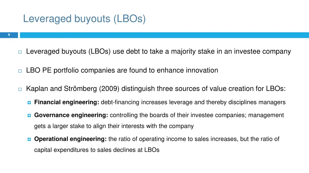 leveraged buyouts lbos