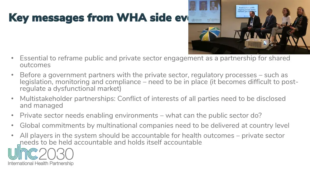 key messages from wha side event key messages