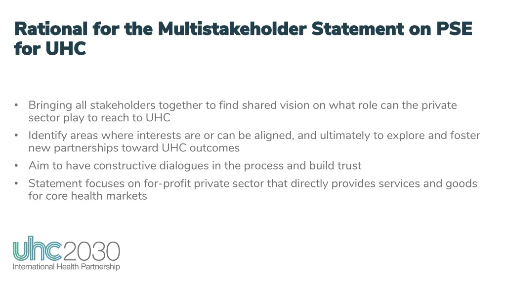 rational for the multistakeholder statement