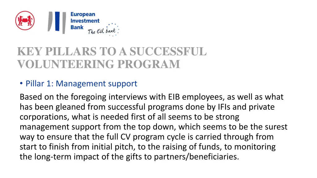 key pillars to a successful volunteering program