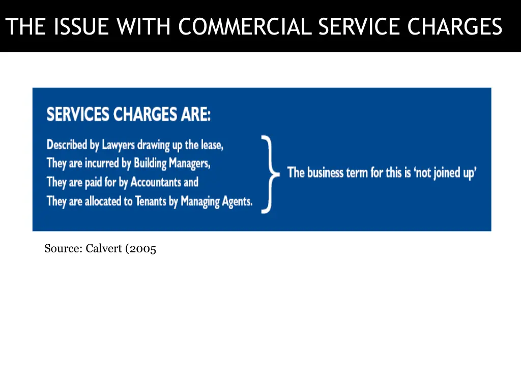 the issue with commercial service charges