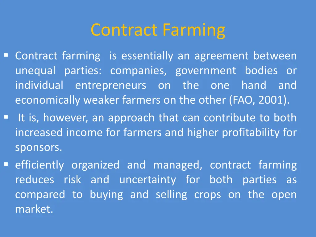 contract farming