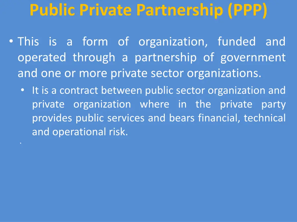 public private partnership ppp