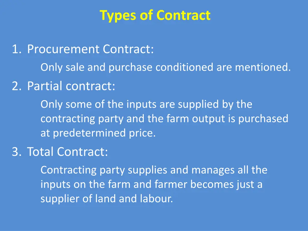 types of contract