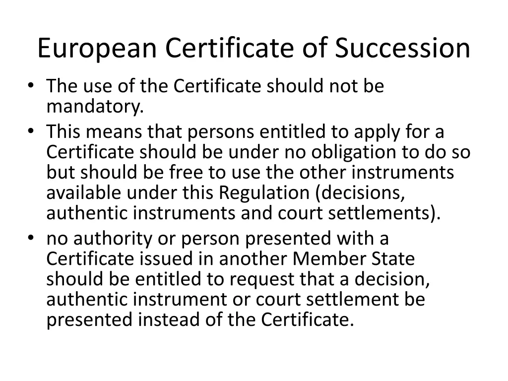 european certificate of succession