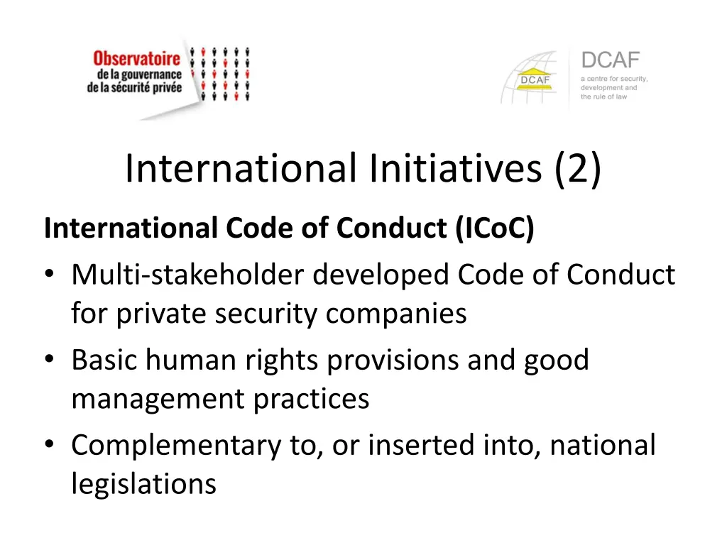 international initiatives 2