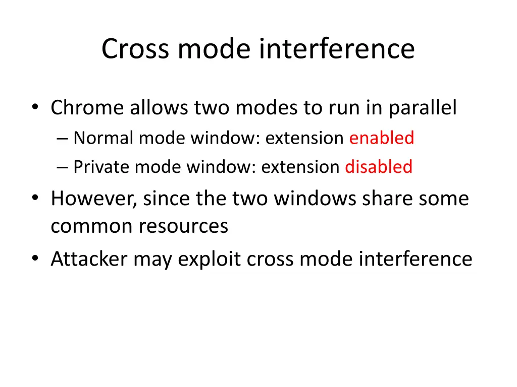 cross mode interference