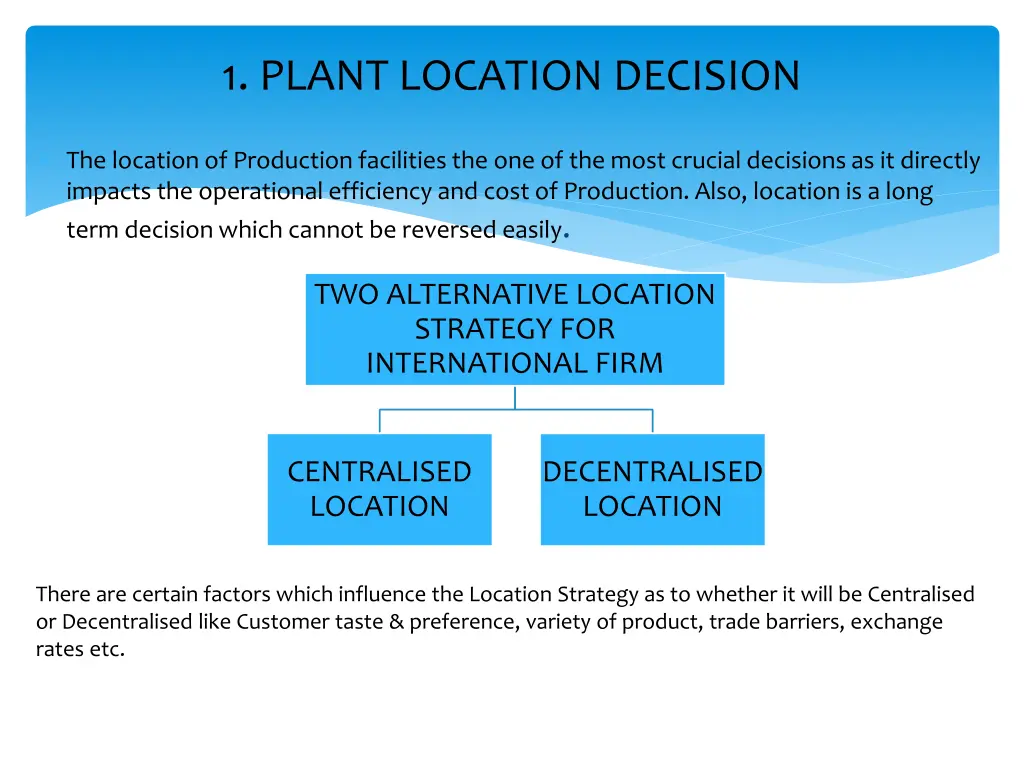 1 plant location decision