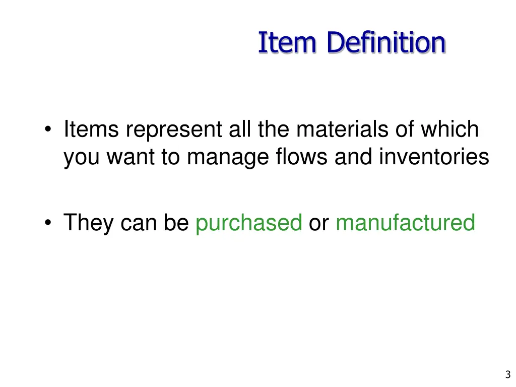 item definition