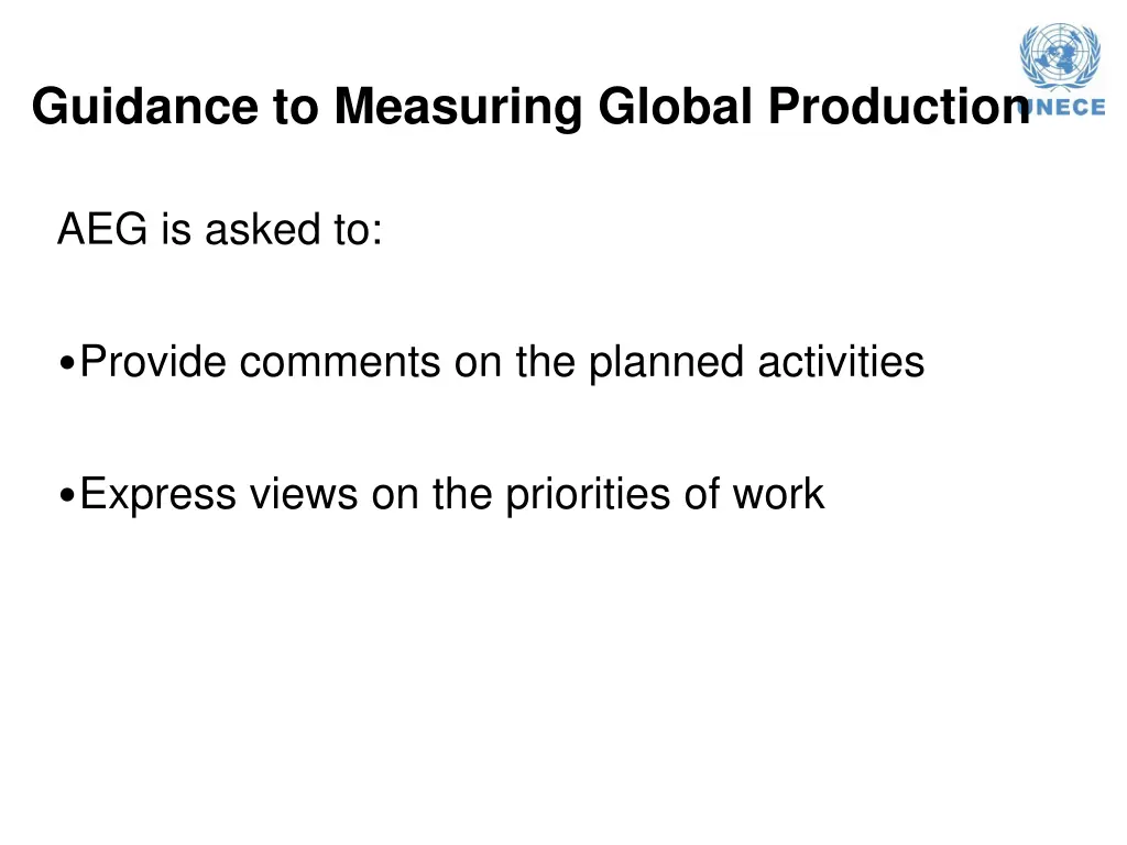 guidance to measuring global production