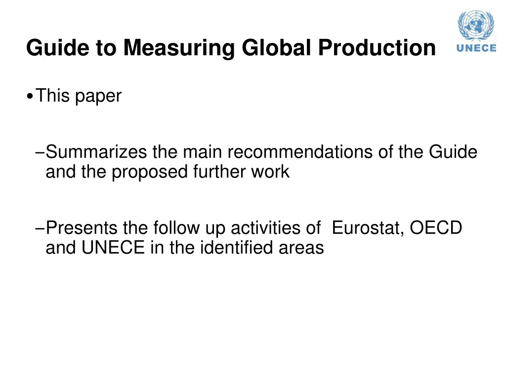 guide to measuring global production