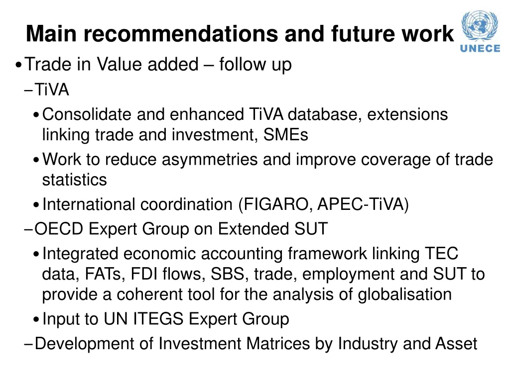 main recommendations and future work trade 1