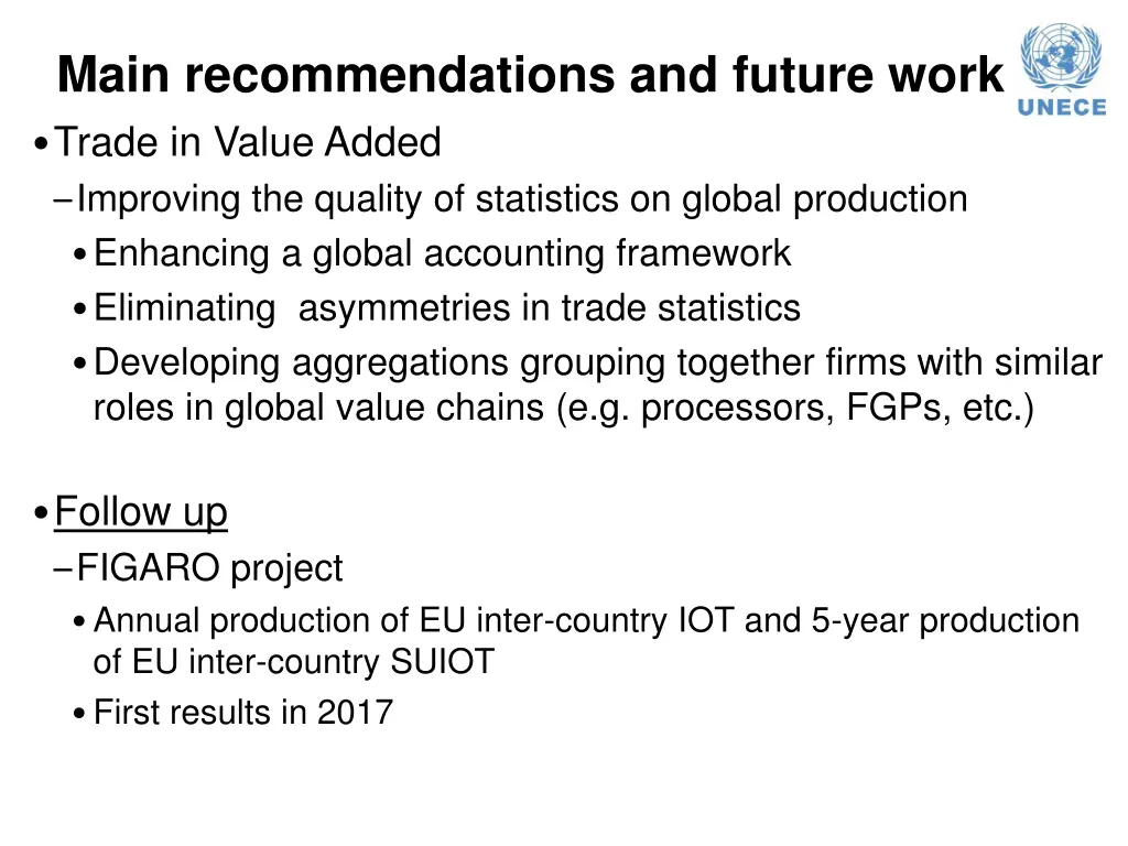 main recommendations and future work trade