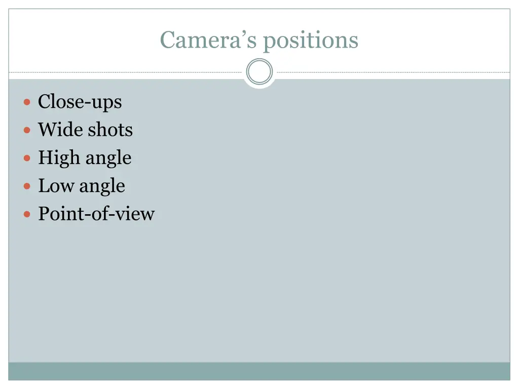 camera s positions