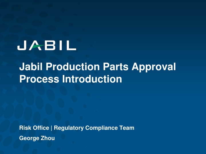 jabil production parts approval process