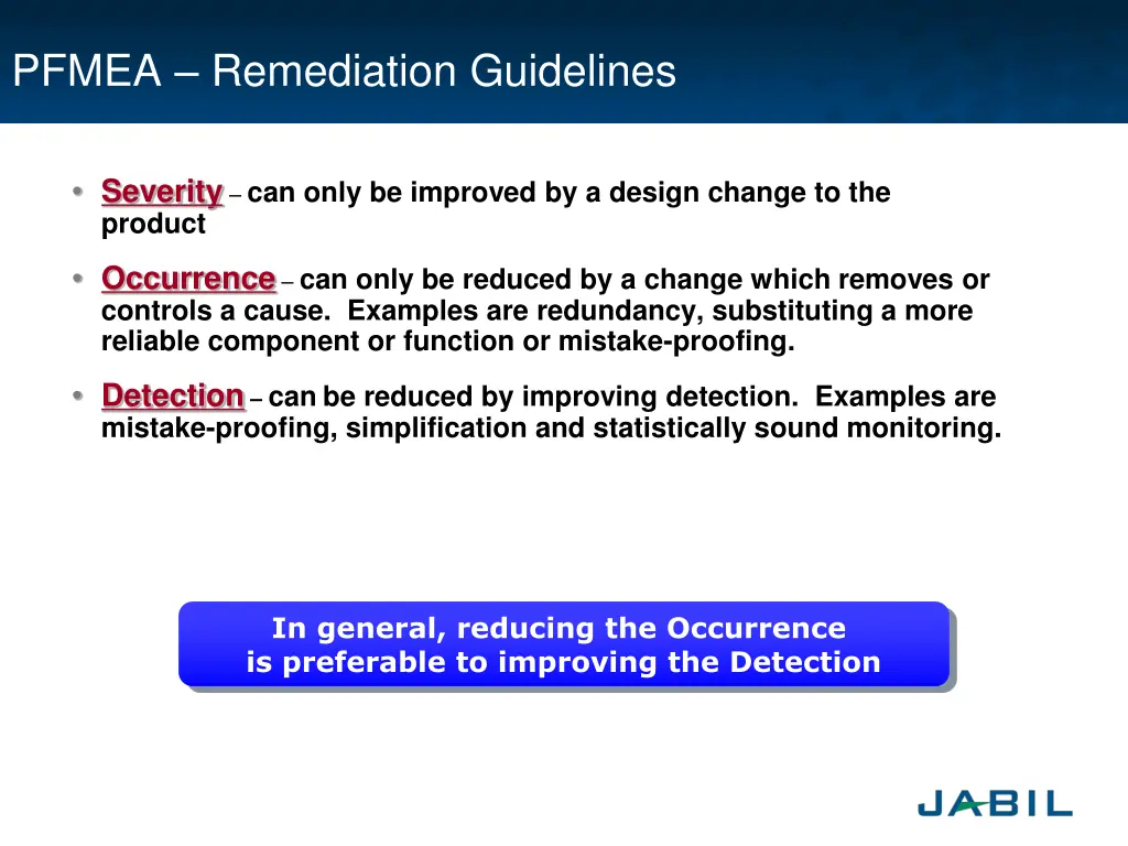 pfmea remediation guidelines