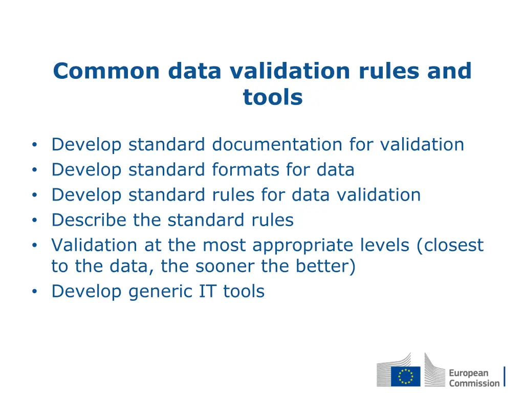 common data validation rules and tools