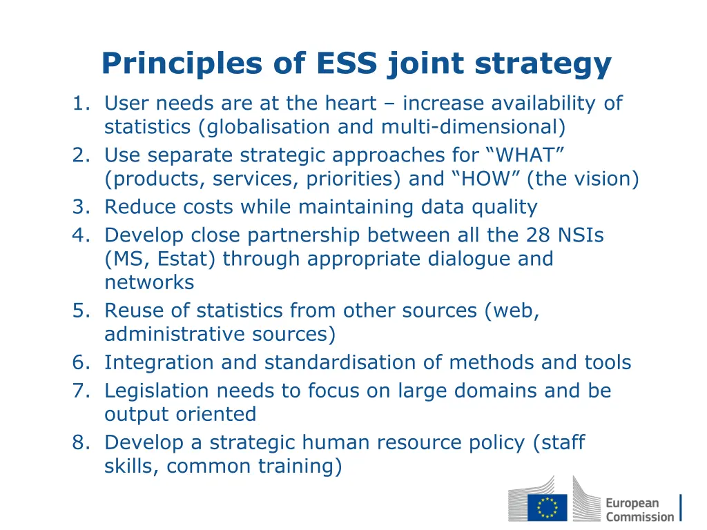 principles of ess joint strategy