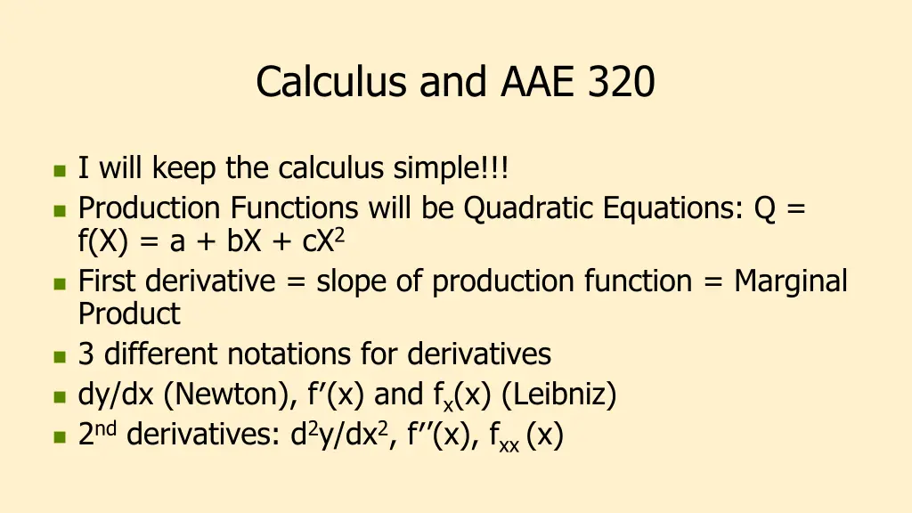 calculus and aae 320