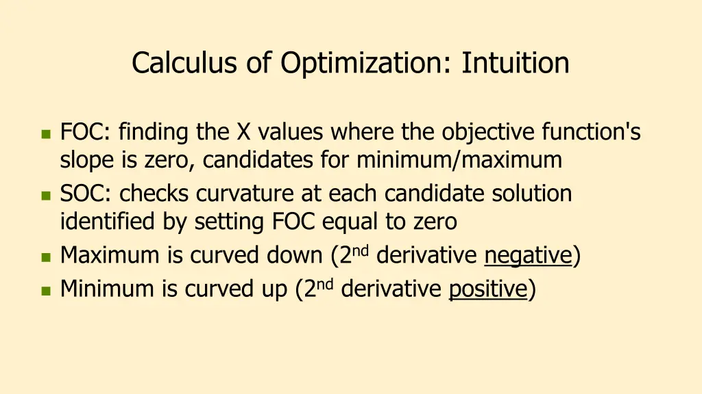 calculus of optimization intuition