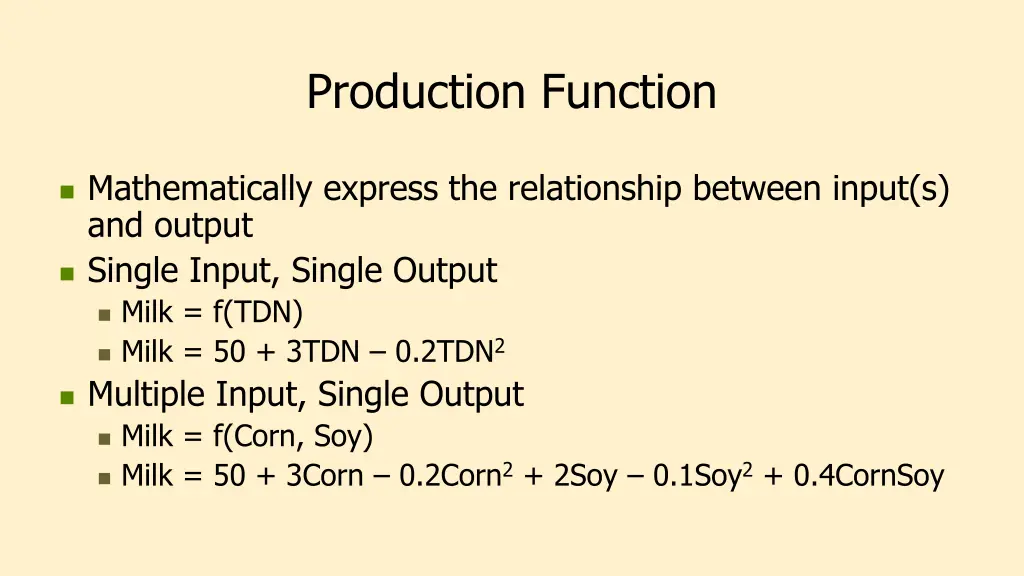 production function 1