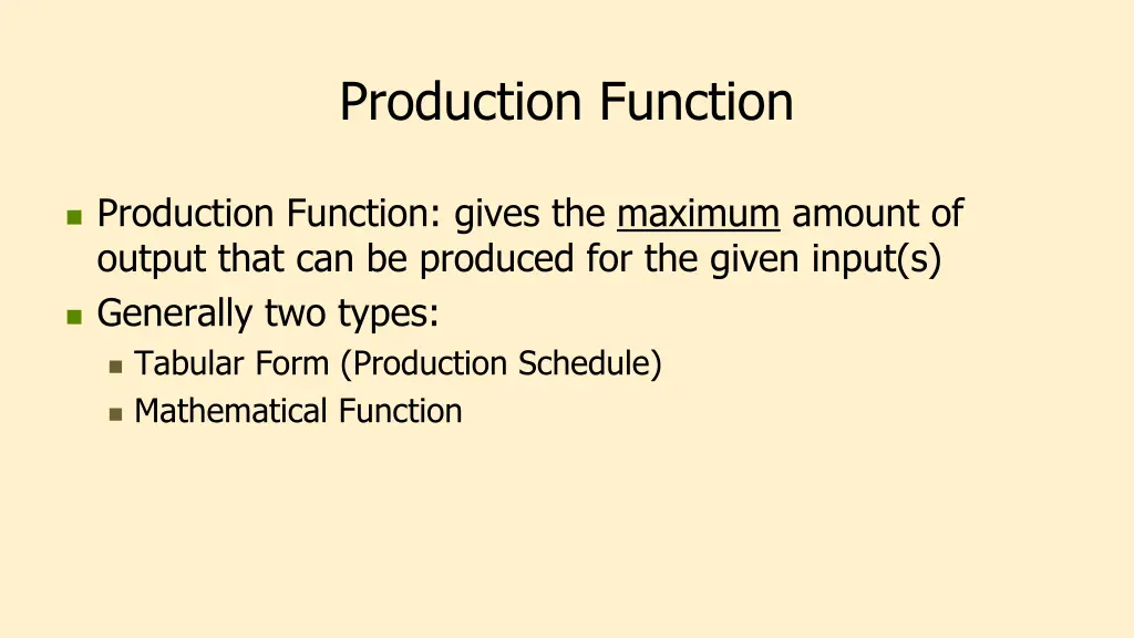 production function