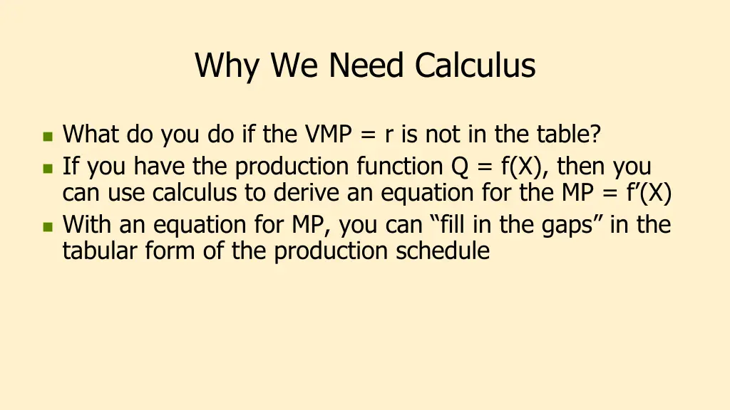 why we need calculus