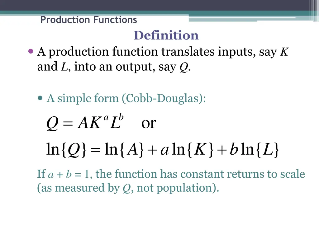 production functions 2