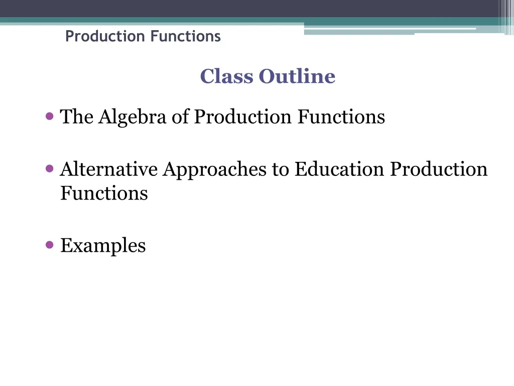 production functions