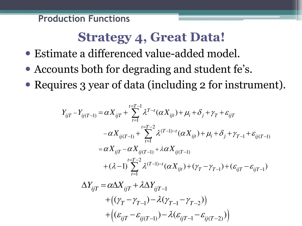 production functions strategy 4 great data