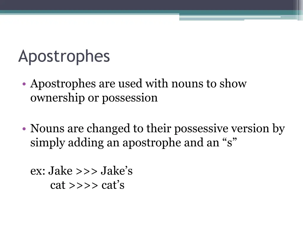 apostrophes