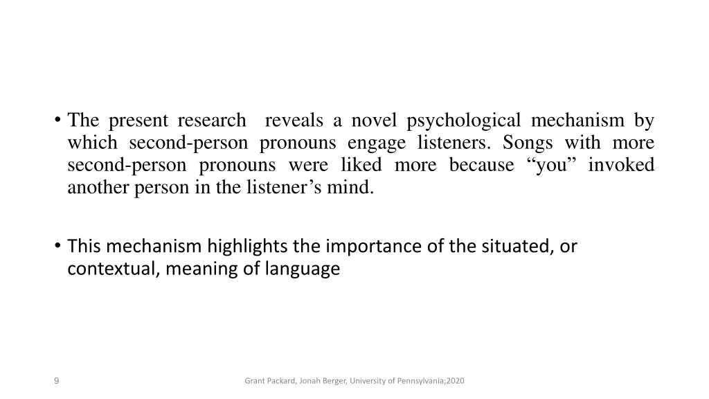 the present research which second person pronouns