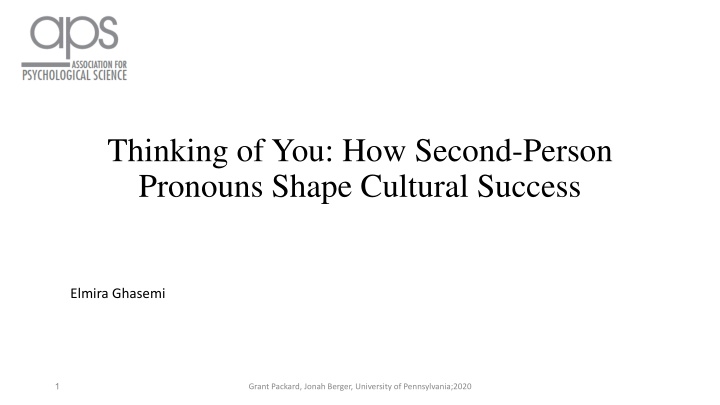 thinking of you how second person pronouns shape