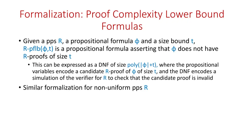 formalization proof complexity lower bound