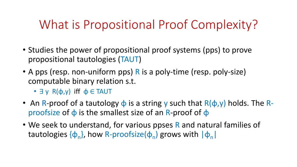 what is propositional proof complexity