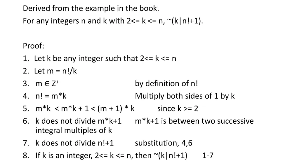 derived from the example in the book