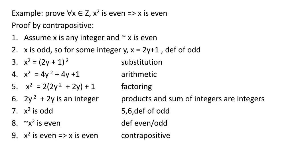 example prove x z x 2 is even x is even proof