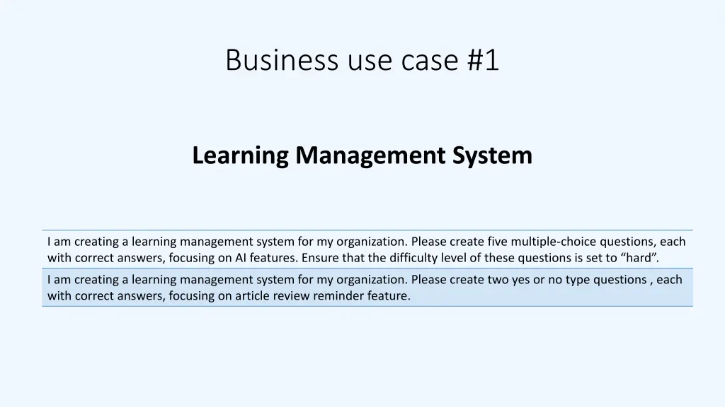 business use case 1