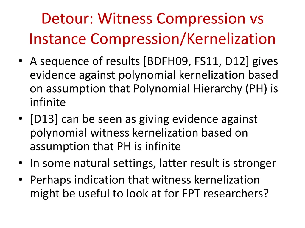 detour witness compression vs instance 1