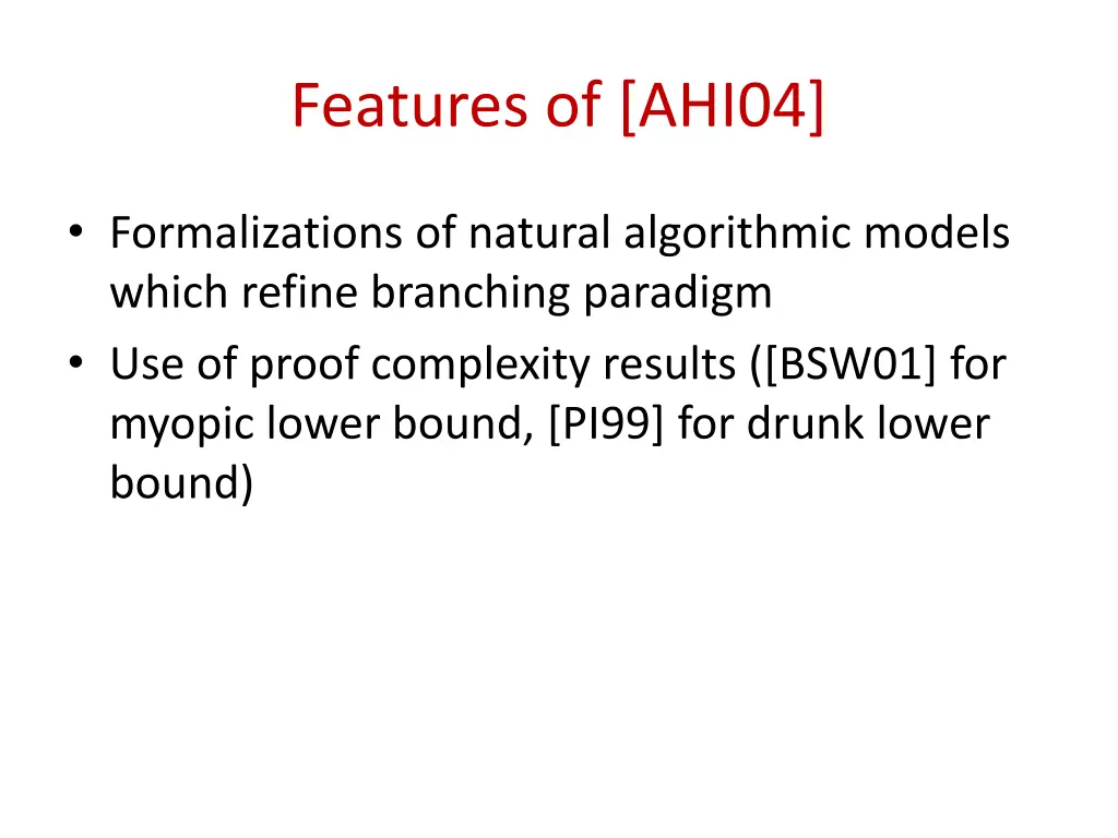 features of ahi04