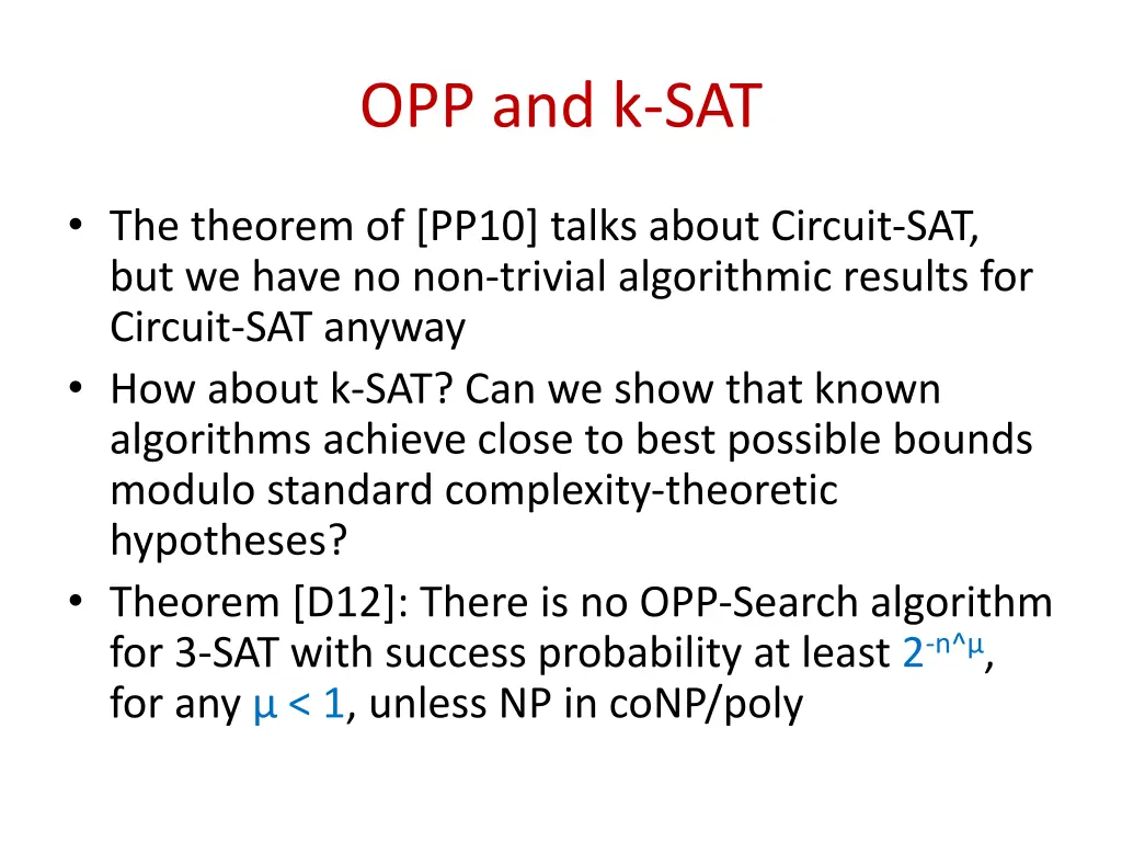 opp and k sat