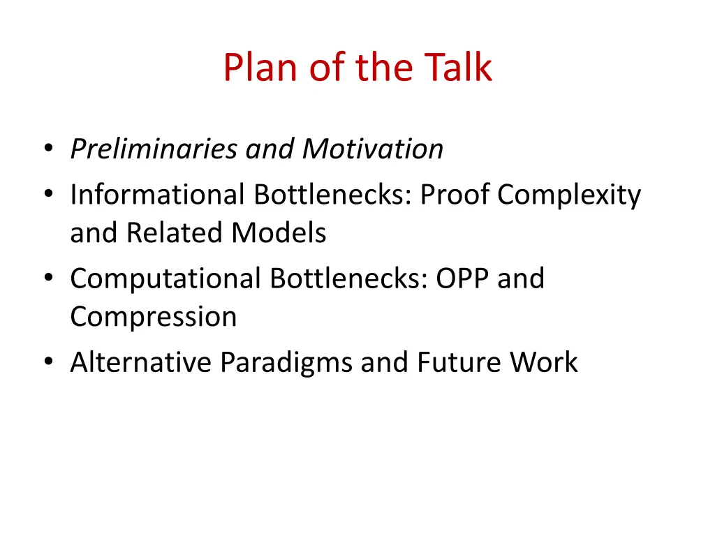 plan of the talk 1