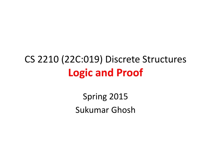 cs 2210 22c 019 discrete structures logic